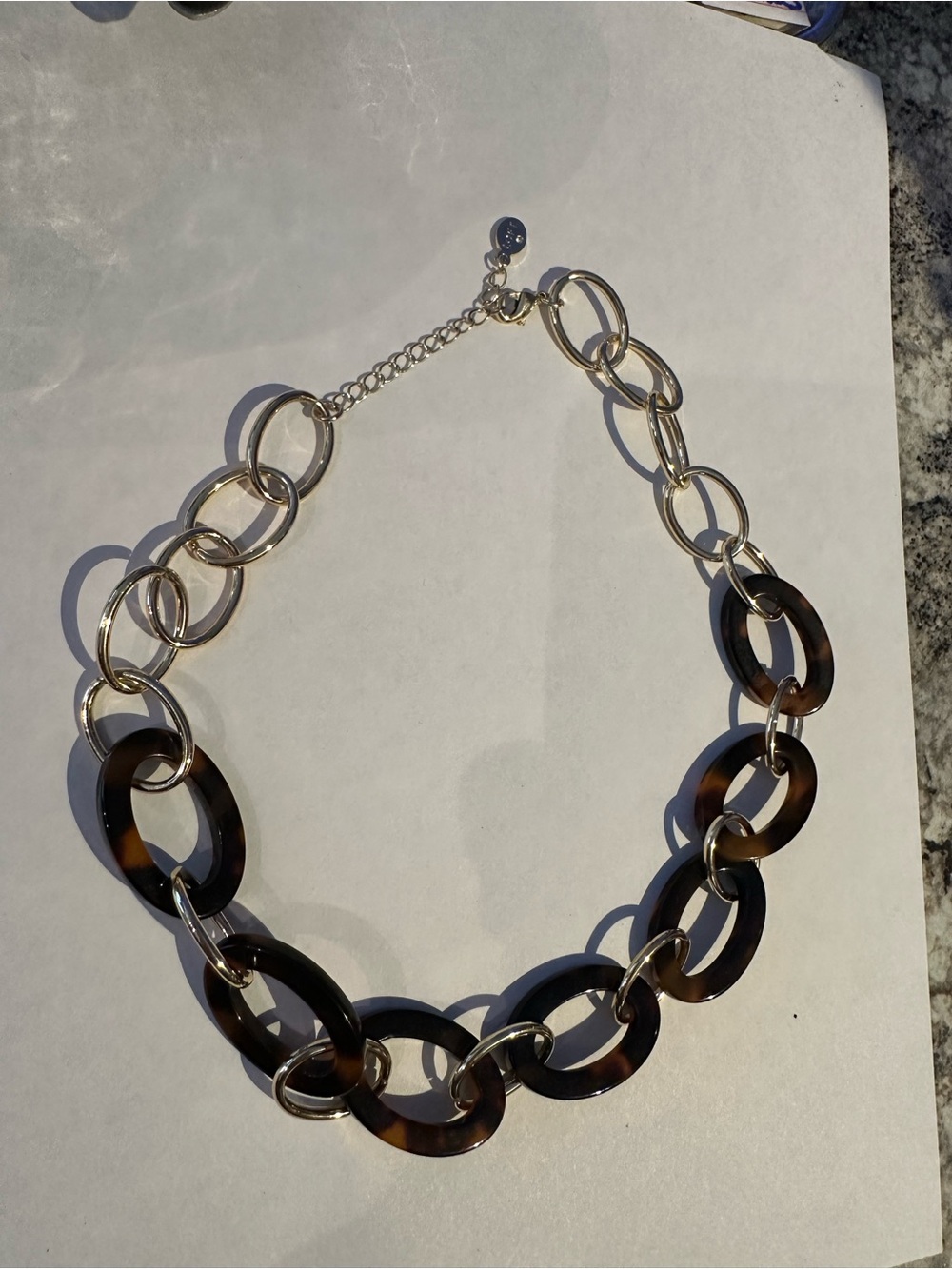 LOFT Gold-Tone Chain Necklace with Tortoiseshell Links